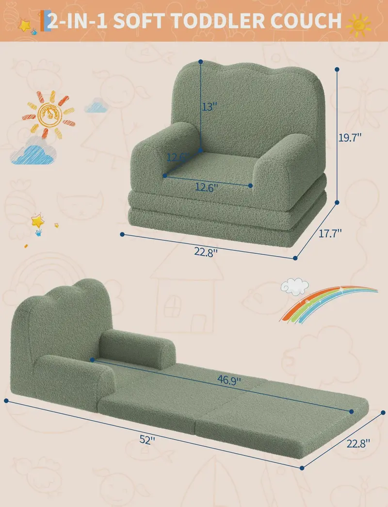 2-in-1 Kinderfauteuil & Sofa