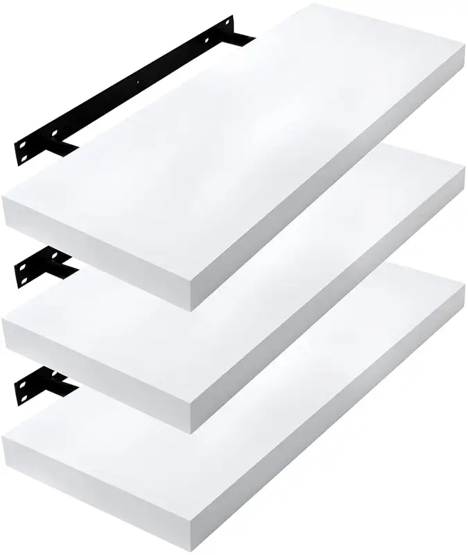 Comnox - BukkitBow Set van 3 Wandplanken - Minimalistisch Design - Wit MDF