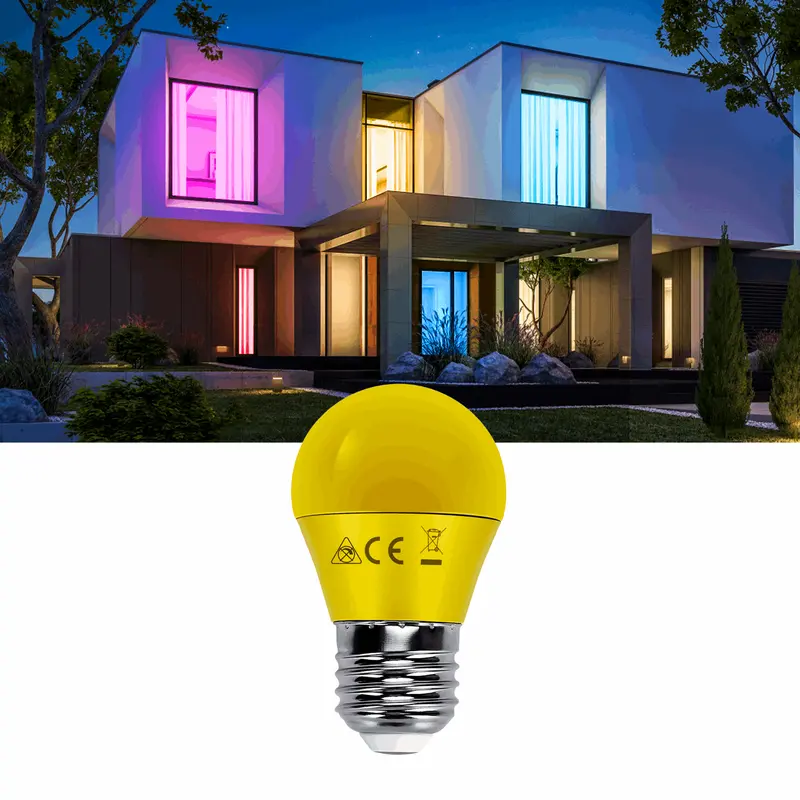 Comnox - G45 kogellamp geel - Warme sfeerverlichting - E27 LED 4W