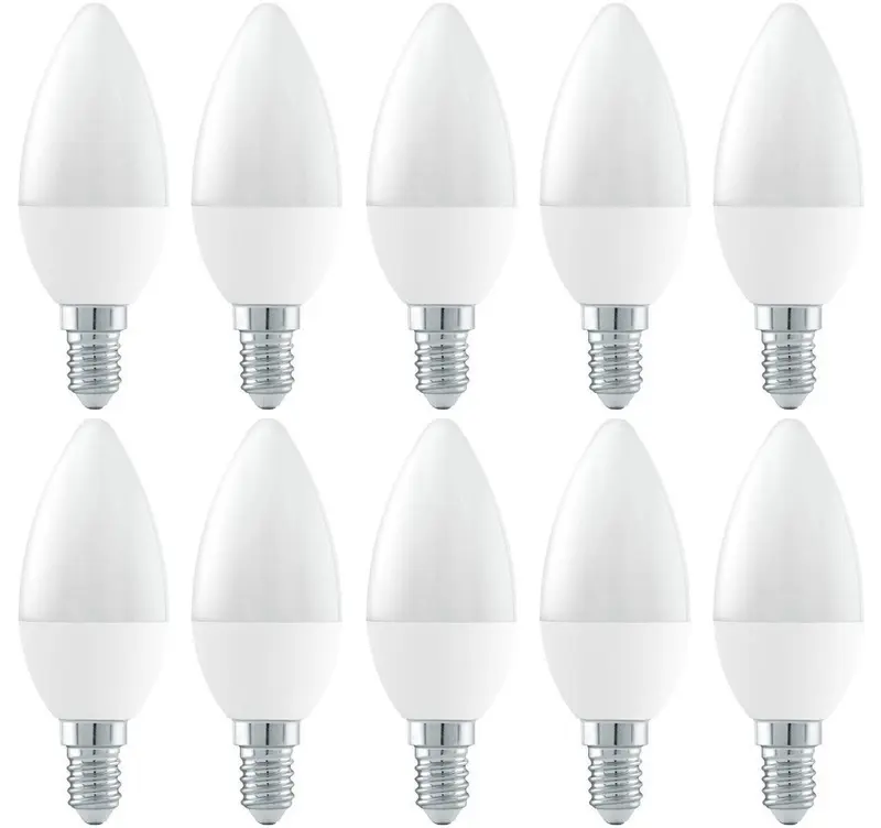 Comnox LED kaarslamp E14 daglichtwit 6400K - Set van 10 - Mat glas