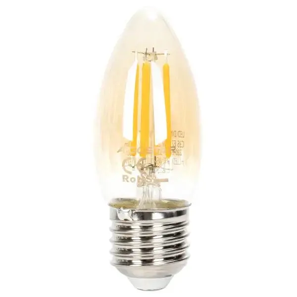 Comnox - LED kaarslamp E27 C35 - Sfeervol amber glas - 4W 2200K