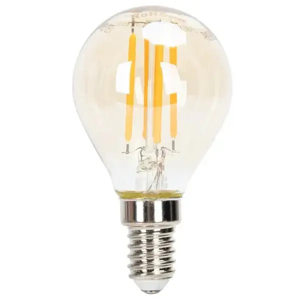 Comnox - LED Kogellamp G45 - Sfeervol Amber Glas - E14 Dimbaar