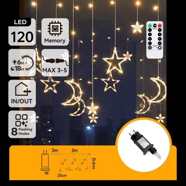 Comnox - Lichtstring ijspegel warmwit - Winterse sfeer met LED - 6 meter