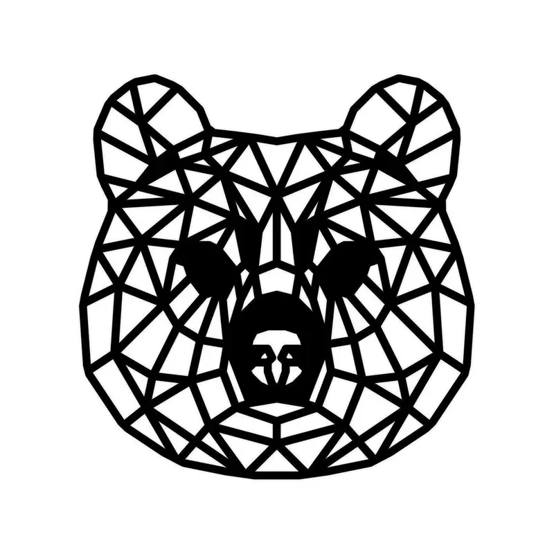 Geometrische Dieren Beer Black