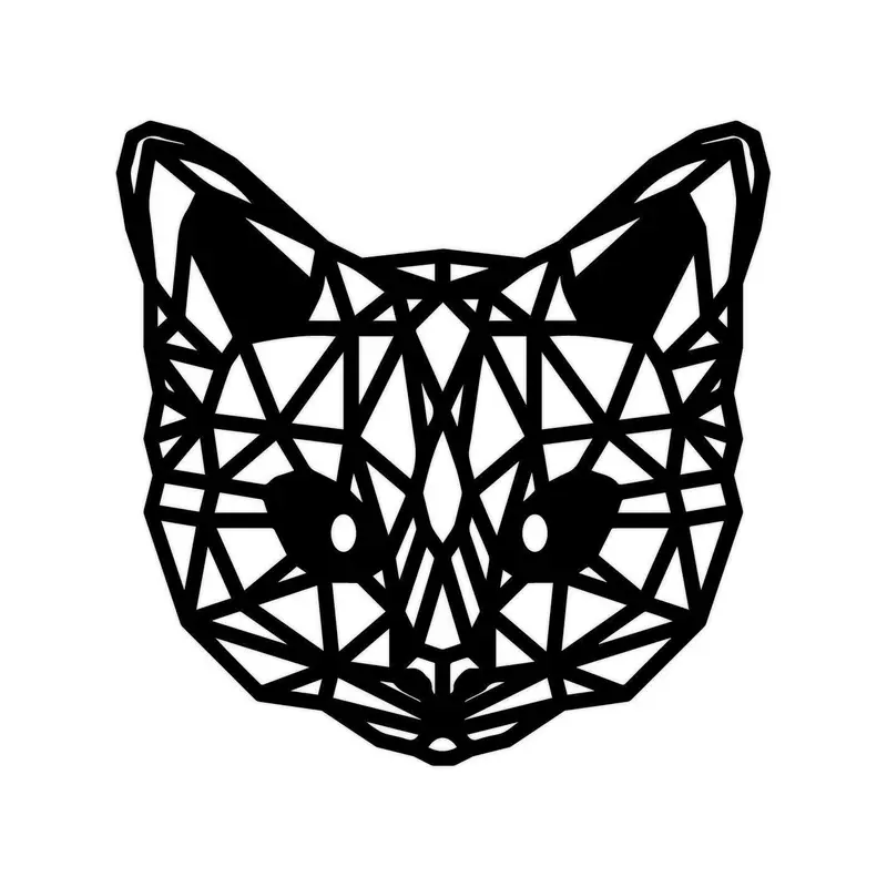 Geometrische Dieren Kat/Poes Black