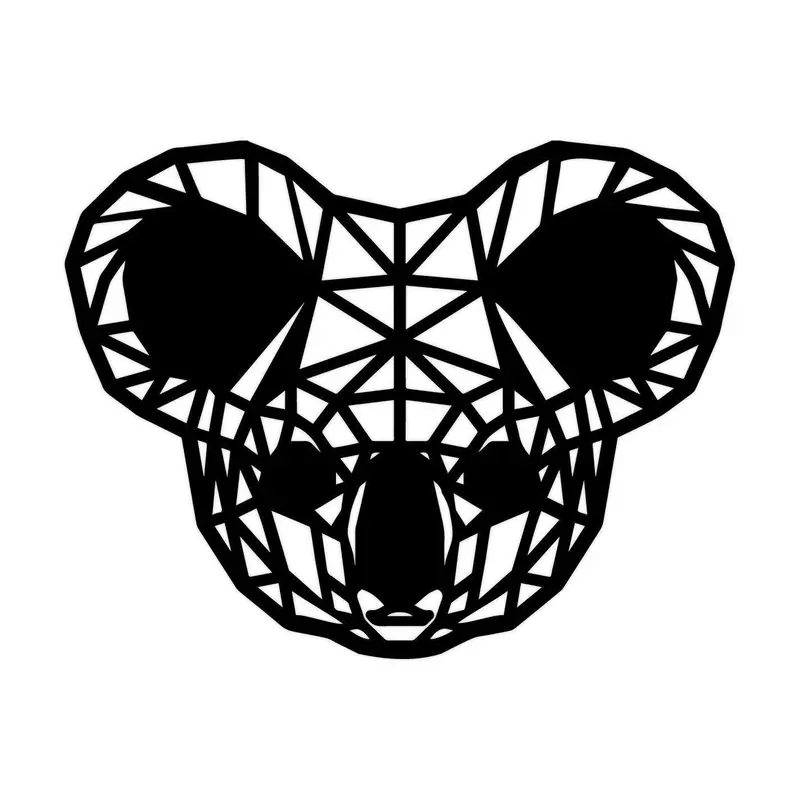 Geometrische Dieren Koala Black