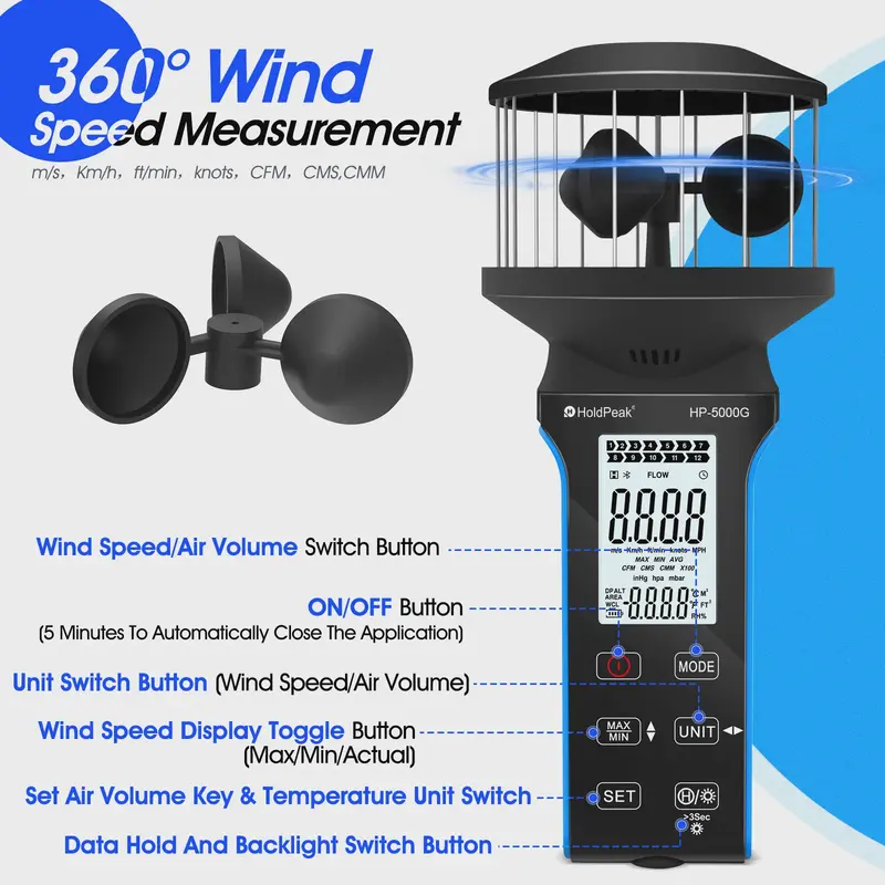 HP-5000G Digitale Anemometer