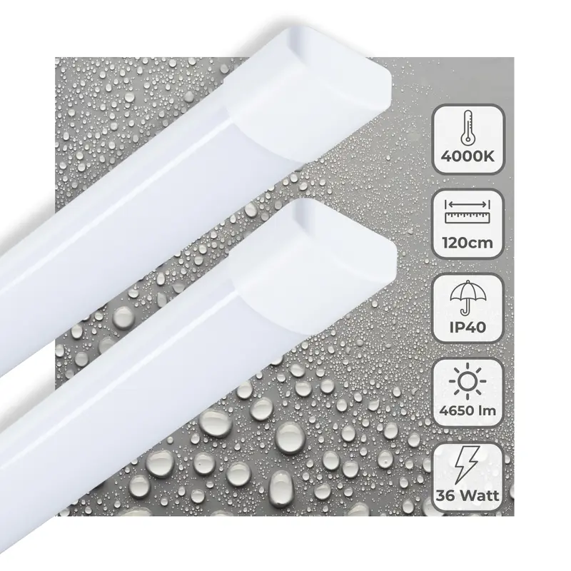 LED batten 120 cm – 4650 lm – 4000 K – 2-pack