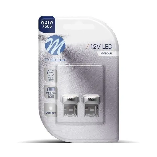 M-TECH.PL T20 W21W LED set - Heldere daglichtwitte verlichting - 9-SMD