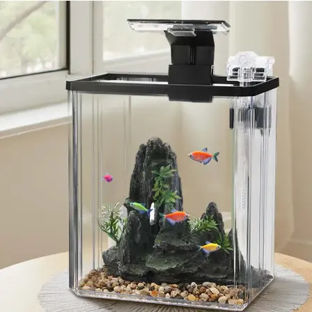Mini aquarium starterkit – Desktop aquarium met filter & LED