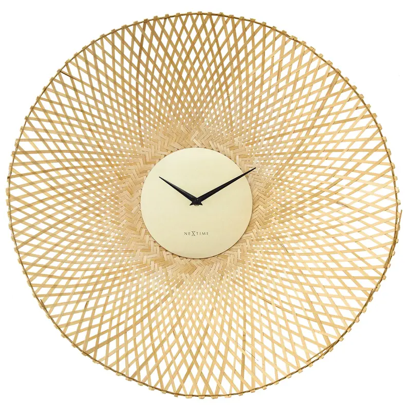NeXtime Vortex wandklok – 60 cm – geweven bamboe
