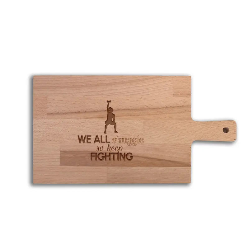 Serveerplank Gewichtheffen (Vrouw) We All Struggle So Keep Fighting