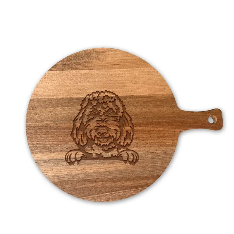 Serveerplank Rond Honden Goldendoodle