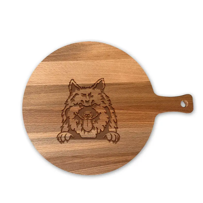 Serveerplank Rond Honden Keeshond