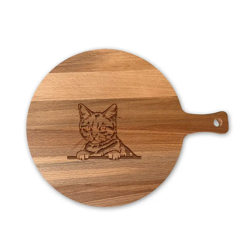 Serveerplank Rond Katten Manx