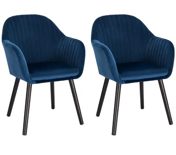 Set van 2 Gestoffeerde Eetkamerstoelen – Armleuning, Ergonomisch, Modern