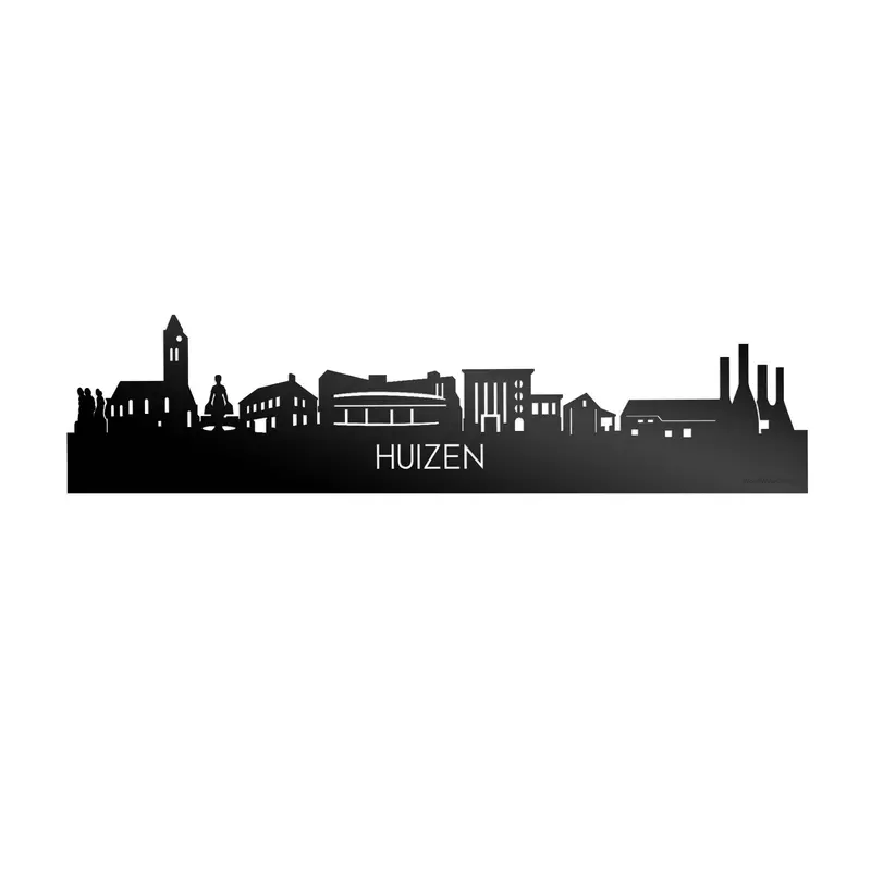 Skyline Huizen Zwart Glanzend