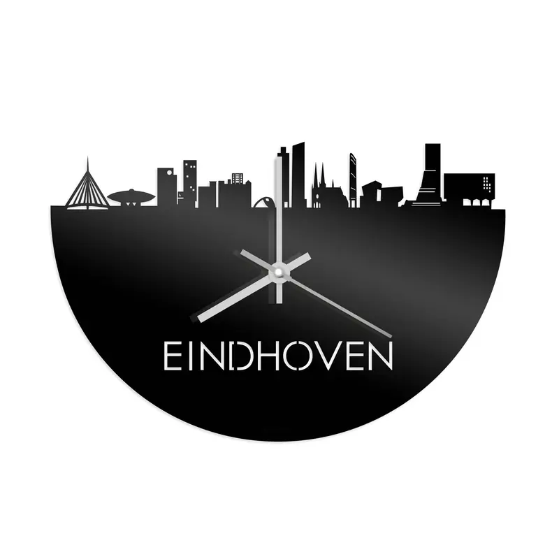 Skyline Klok Eindhoven Zwart Glanzend