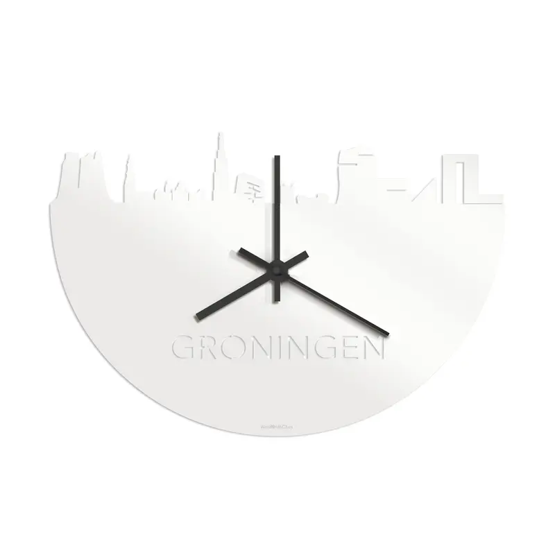Skyline Klok Groningen Wit Glanzend