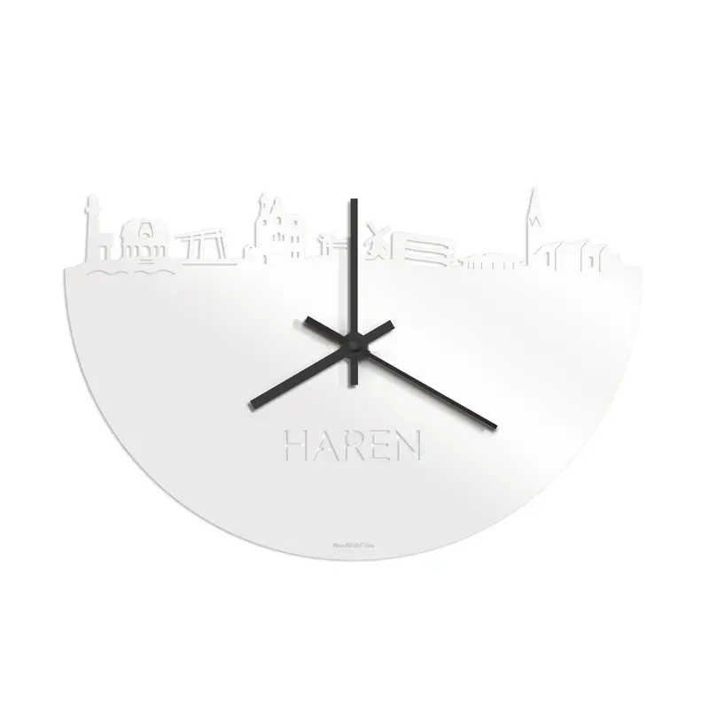 Skyline Klok Haren Wit Glanzend