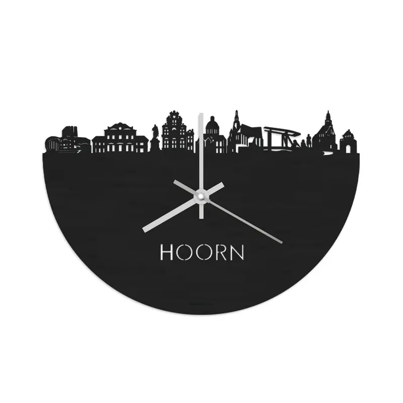 Skyline Klok Hoorn Black