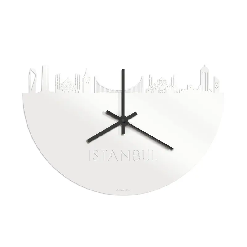 Skyline Klok Istanbul Wit Glanzend