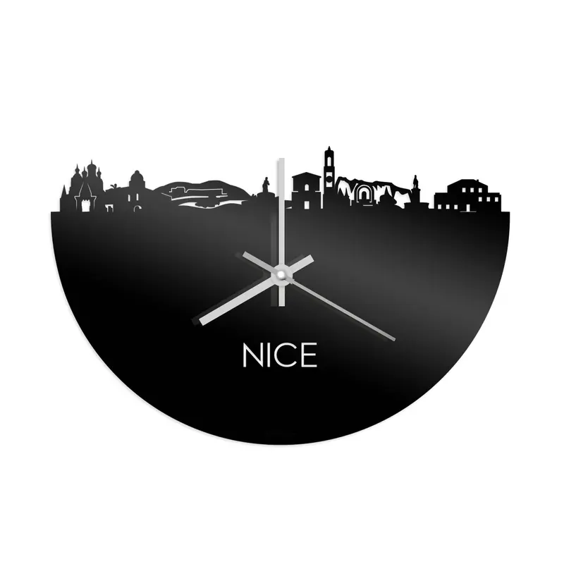 Skyline Klok Nice Zwart Glanzend