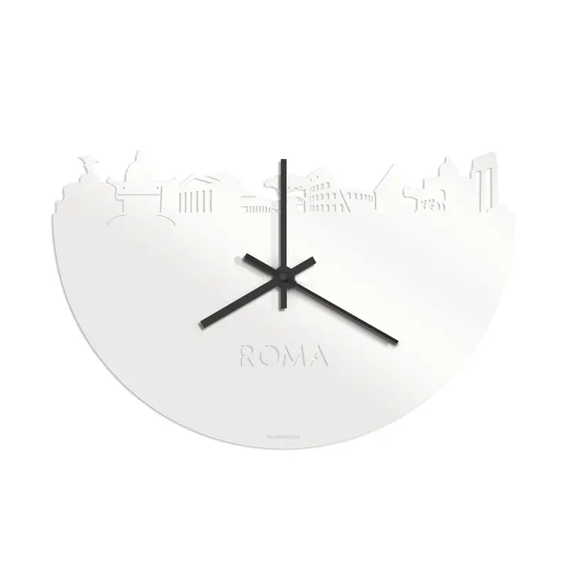 Skyline Klok Rome Wit Glanzend