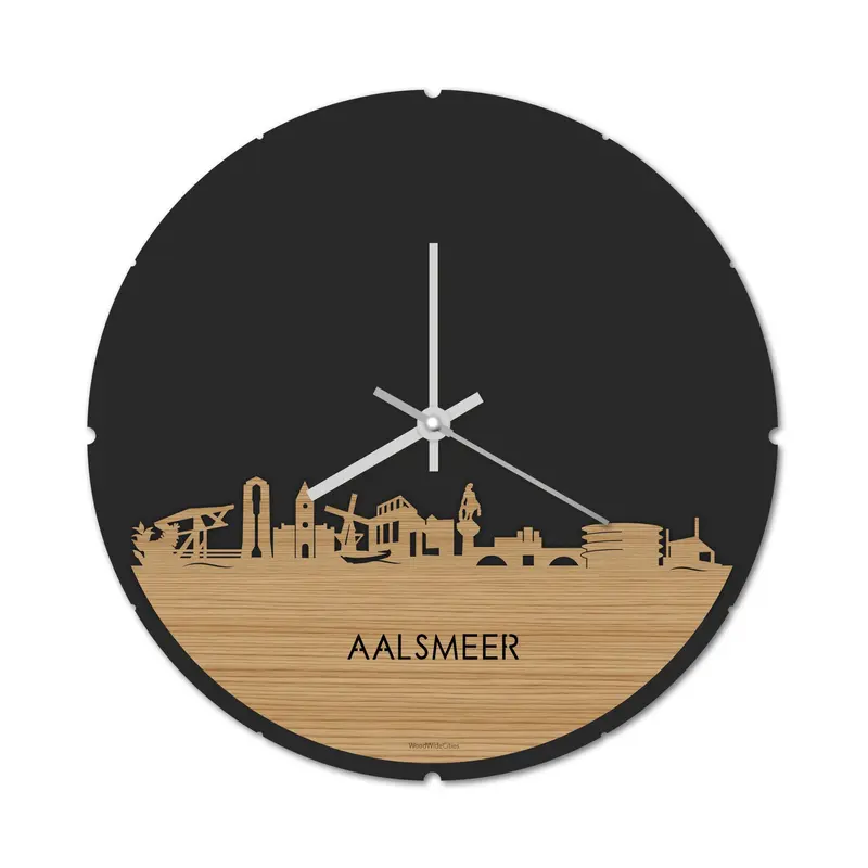Skyline Klok Rond Aalsmeer Bamboe