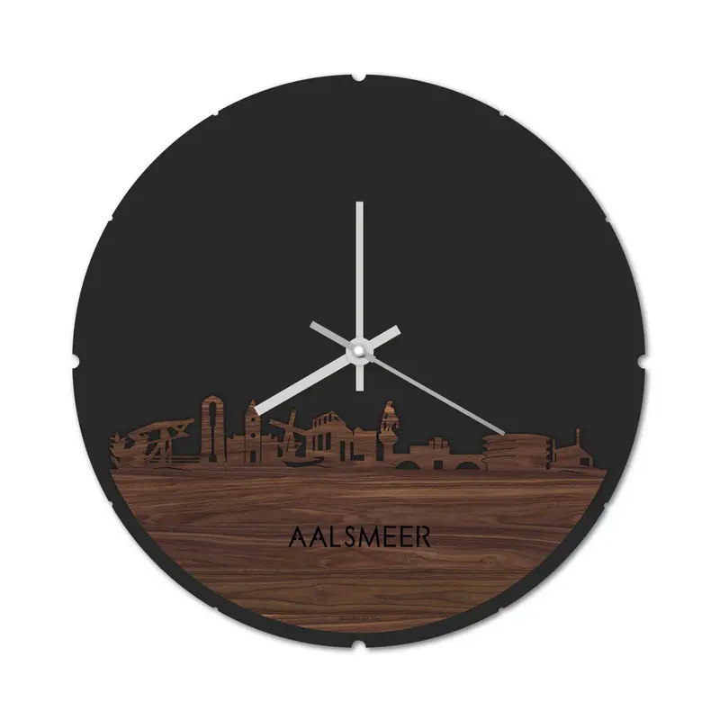 Skyline Klok Rond Aalsmeer Noten