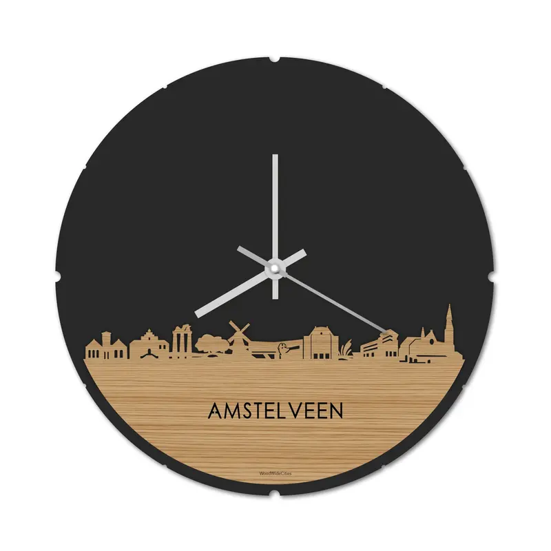 Skyline Klok Rond Amstelveen Bamboe