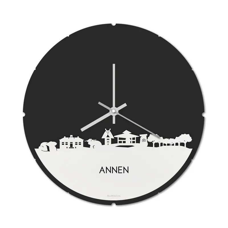 Skyline Klok Rond Annen Wit Glanzend