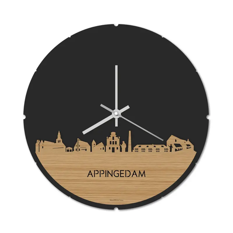 Skyline Klok Rond Appingedam Bamboe