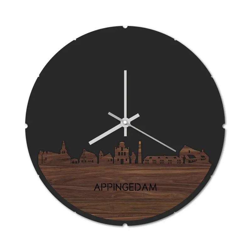 Skyline Klok Rond Appingedam Noten