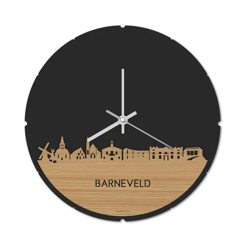 Skyline Klok Rond Barneveld Bamboe