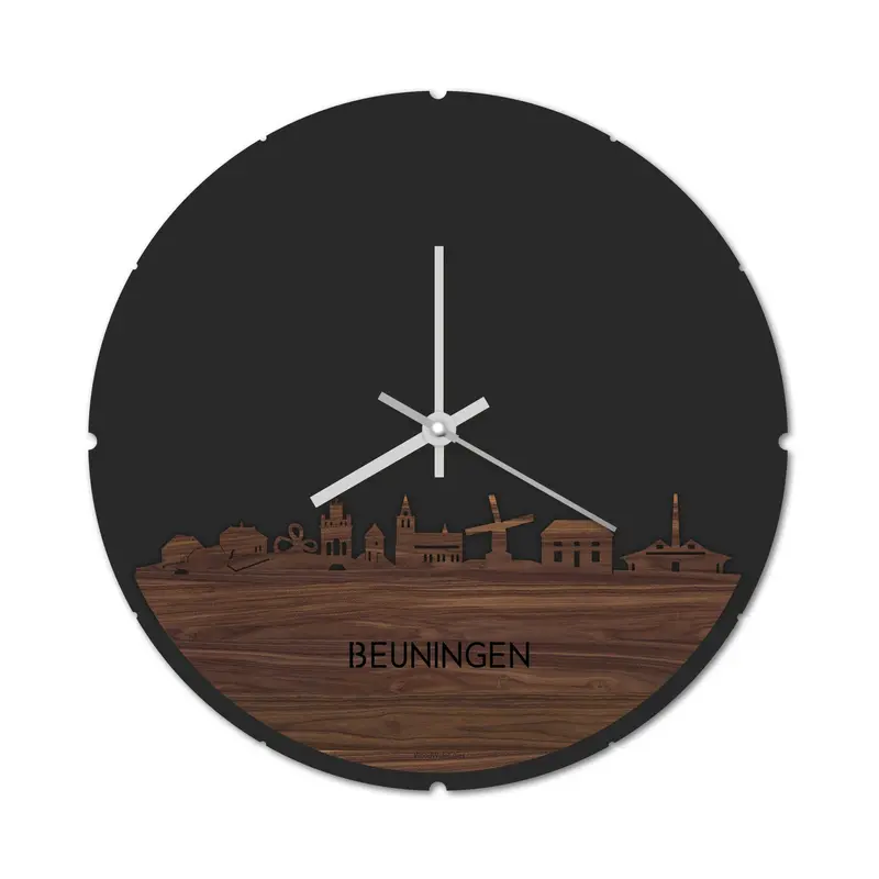 Skyline Klok Rond Beuningen Noten