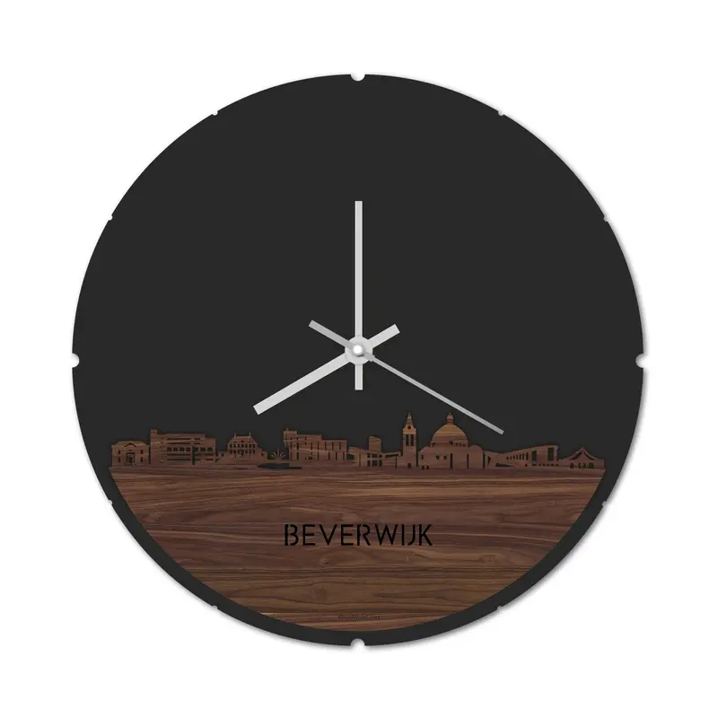 Skyline Klok Rond Beverwijk Noten