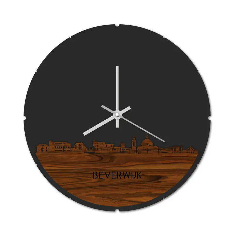 Skyline Klok Rond Beverwijk Palissander