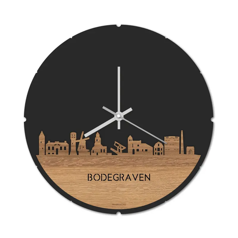 Skyline Klok Rond Bodegraven Eiken