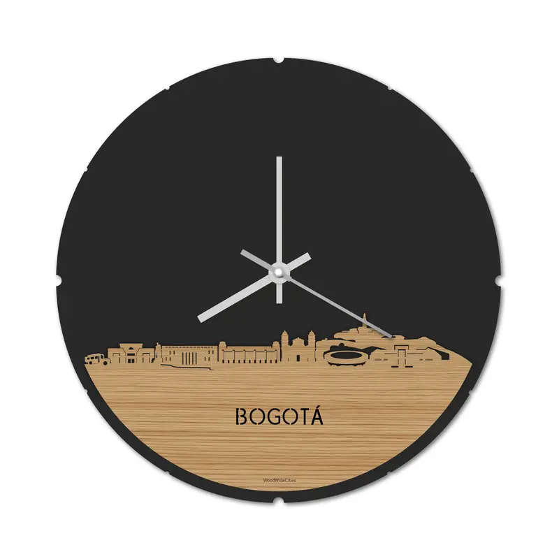 Skyline Klok Rond Bogotá Bamboe