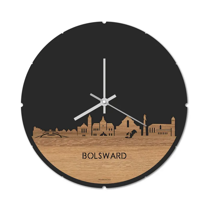 Skyline Klok Rond Bolsward Eiken