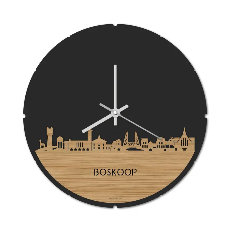 Skyline Klok Rond Boskoop Bamboe