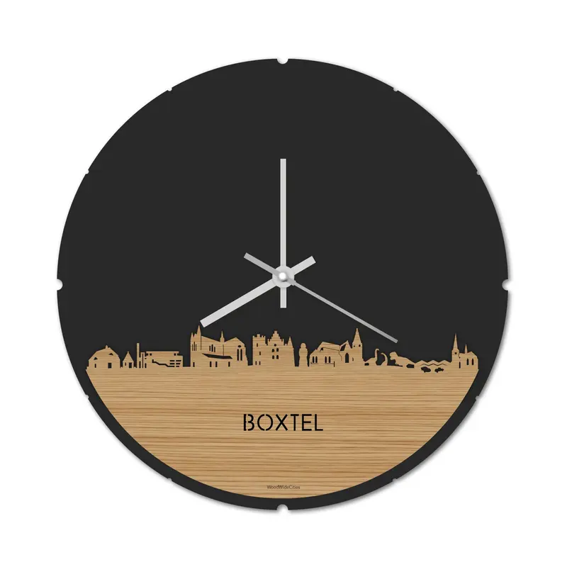 Skyline Klok Rond Boxtel Bamboe
