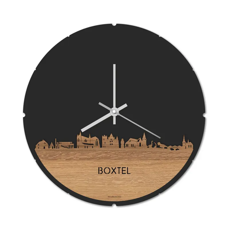 Skyline Klok Rond Boxtel Eiken