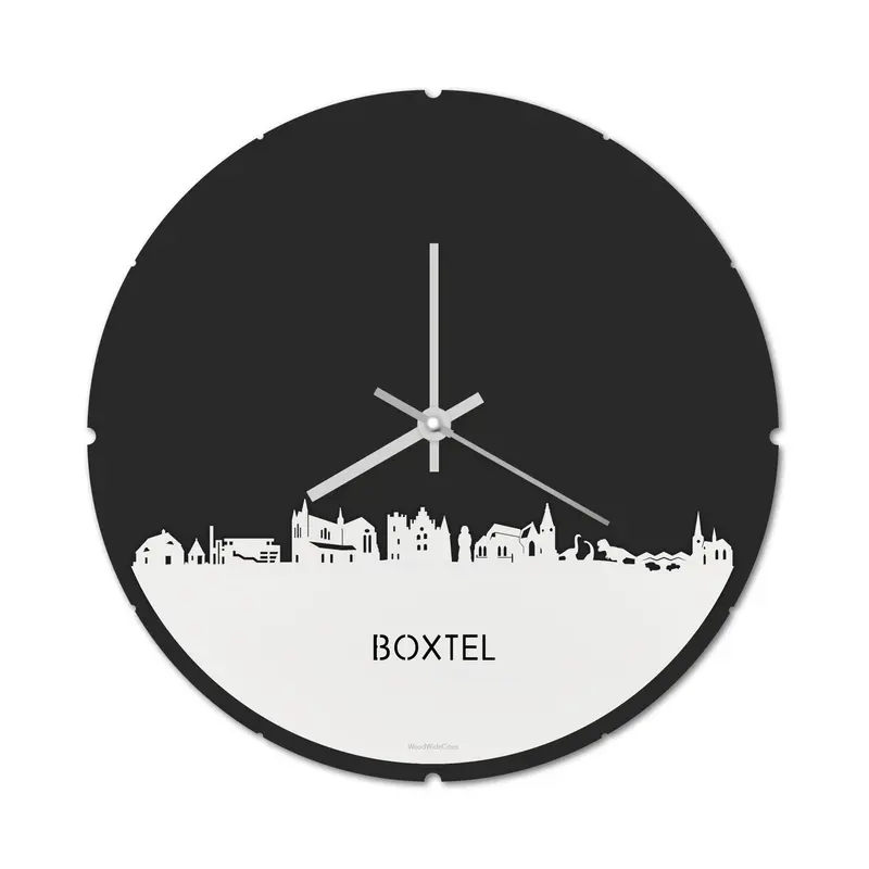 Skyline Klok Rond Boxtel Wit Glanzend