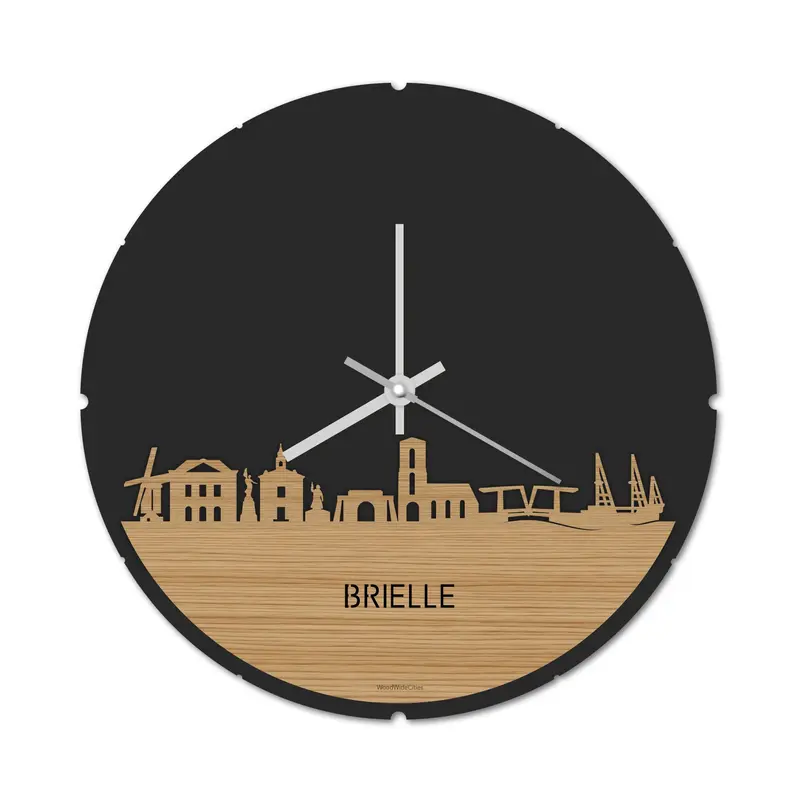 Skyline Klok Rond Brielle Bamboe