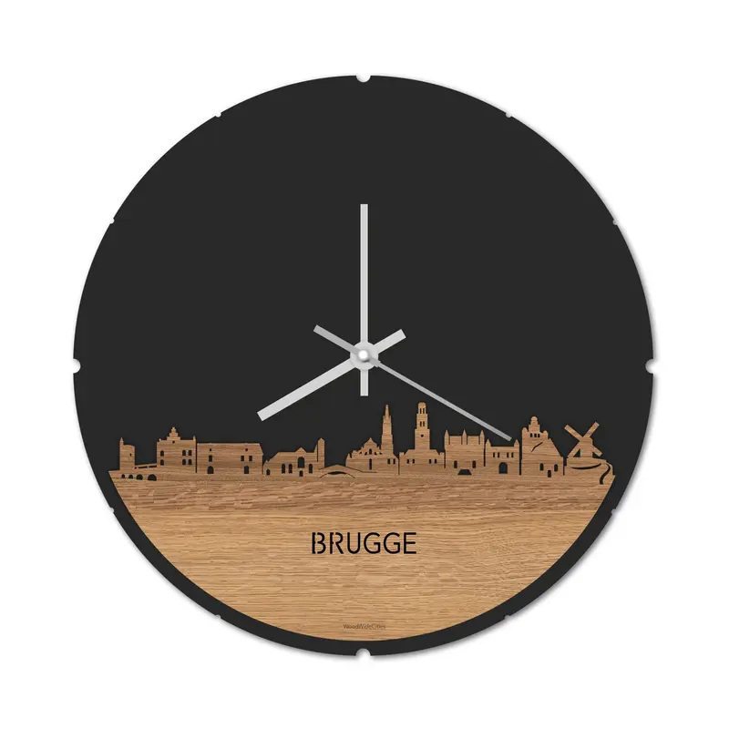 Skyline Klok Rond Brugge Eiken