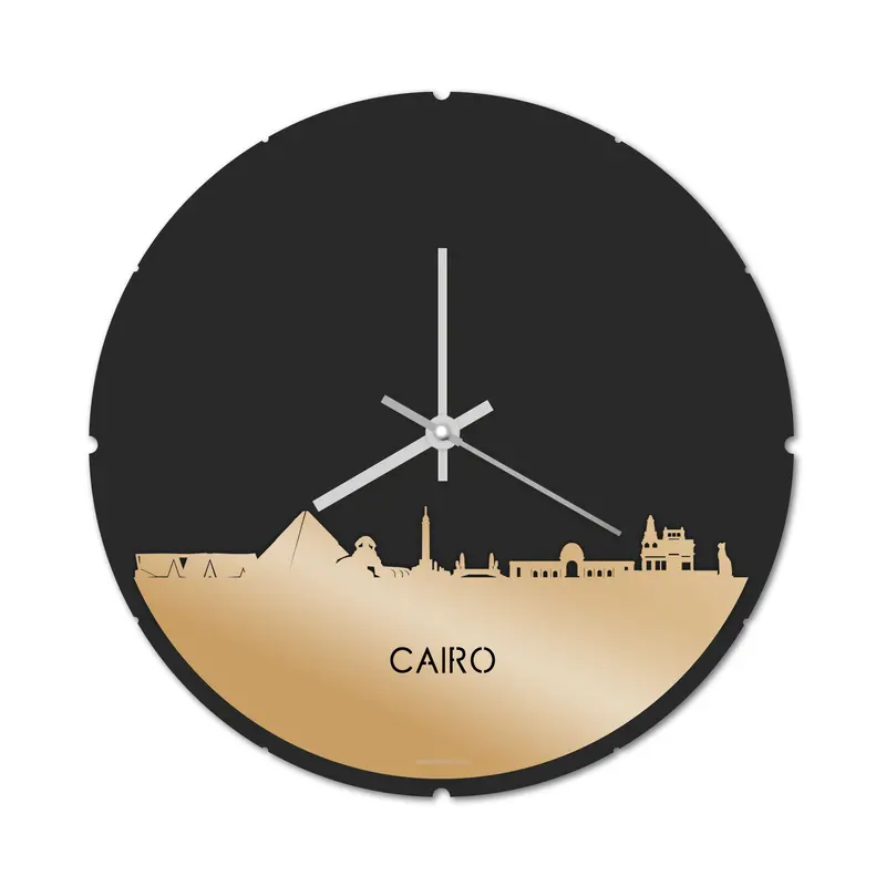 Skyline Klok Rond Cairo Goud Metallic