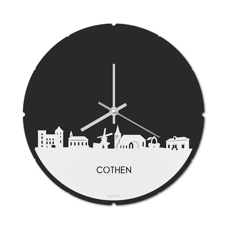 Skyline Klok Rond Cothen Wit Glanzend