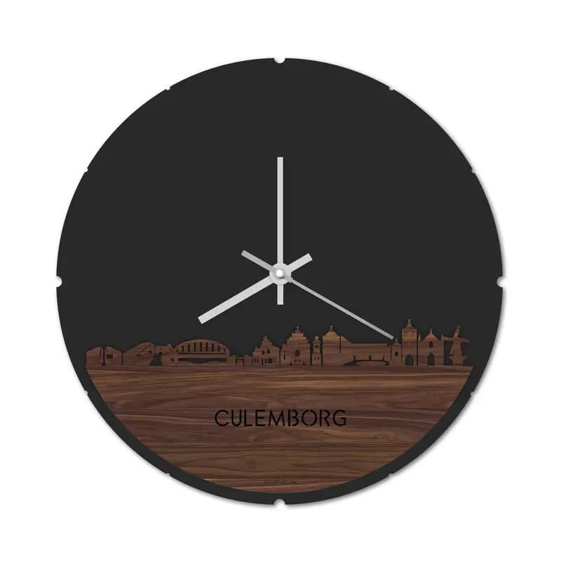 Skyline Klok Rond Culemborg Noten